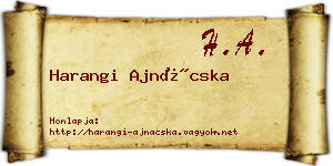 Harangi Ajnácska névjegykártya